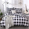 FANSU Funda Nórdica Cama 150-240x220cm Juego de Cama con Patrón a Cuadros de Moda, 3 Piezas Funda Nórdica de Microfibra y 2 Funda de Almohada 50x75cm con Cremallera para Cama Doble (Negro Gris Blanco)