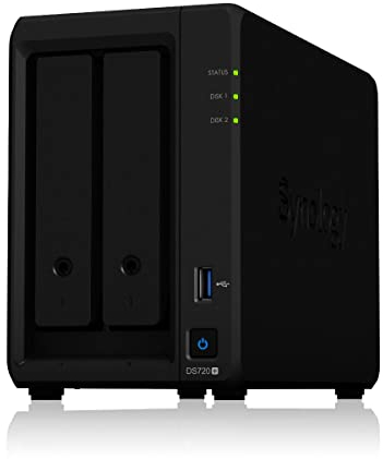 Synology DS720+ 16TB 2 Bay Desktop NAS Solution, installata con 2 unità Western Digital Red da 8TB