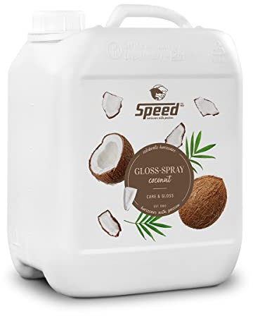 Speed Gloss-Spray Coconut, Schweif- und Mähnenspray für Pferde, mit exotischem Kokosduft, ultraleichte Kämmbarkeit, Perlglanzeffekt, minimiert Haarbruch (2,5 l)
