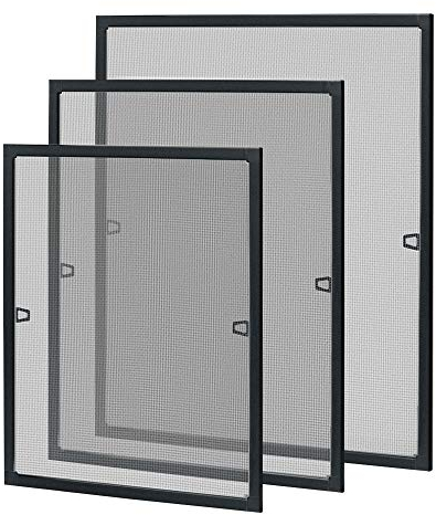 NAIZY Moustiquaire pour fenêtre avec cadre en aluminium - 80 x 100 cm - Moustiquaire - Moustiquaire sans perçage ni vis - Anthracite