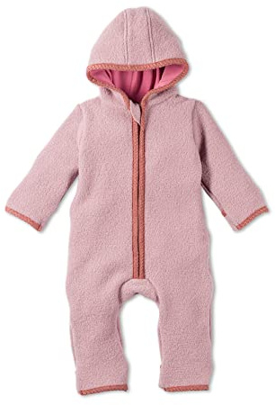 Hofbrucker Baby Walkoverall aus 100% Merino Wolle, kuschelig warmer Wollwalkanzug von Herbst bis Frühling (74-80, Altrosa)