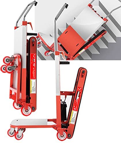 XINGma Diable Pliant éLectrique, Chariot éLectrique pour Monter Les Escaliers, Capacité De Chargement 300 Kg, Temps D'Utilisation/5 Heures, pour La Manipulation D'Objets,Red
