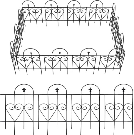 Neutype Garden Fence Small Fence Panels Outdoor Fence for Dogs Decorative Fence Panels Garden Border Fence Metal Trellis Panels 14 Pieces Black Rabbit Fence 17.5 W x 32 H