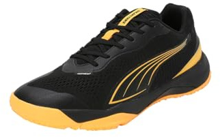 PUMA Unisex solstrike Iii Indoor Court Shoe, Puma Svart Sun Stream Puma Vit, 46 EU