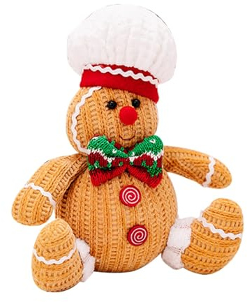 Zuasdvnk Gingerbread Man & Girl Christmas Tree Toppers, Brown Plush Ornaments for Christmas Tree Decorations