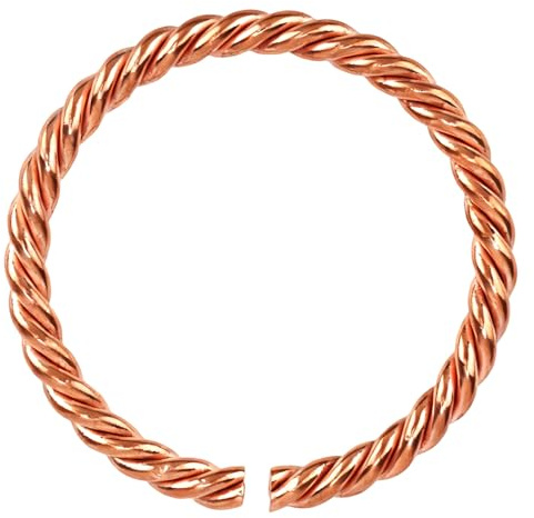 Mikovivi 2pcs Bracelet Tensor en Cuivre Massif, Bracelet Jonc Torsadé Ouvert et Ajustable Fait Main pour Femmes Hommes Bijou en Cuivre Pur Cadeau et Décoration