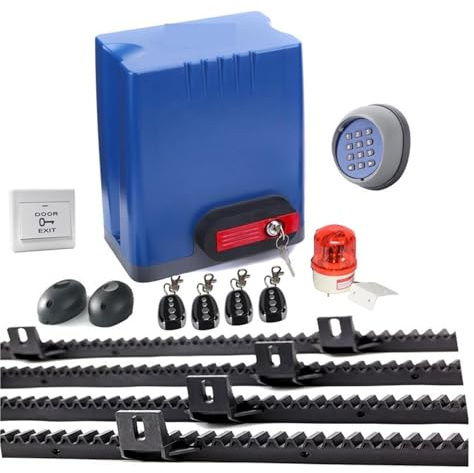 Motorisation pour portail coulissant, Ouvreur d'opérateur de porte coulissante 800KGS 24V 220VAC moteur à courant continu comme ferme-porte avec supports en Nylon 6m(Kit7)