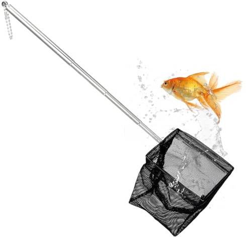 Yuanan Filet à poissons pour aquarium avec longue poignée extensible, épuisette pour aquarium