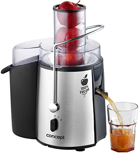 CONCEPT LO7026 Electroménager Fresh, Extracteur de Jus, Goulot XXL 7,2 cm, Deux Vitesses, 16 800 Tours/Minute inox, 1000 W