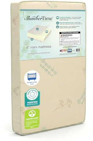 Simmons Kids SlumberTime Naturally 4-Inch Mini Crib Mattress