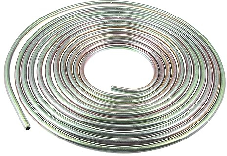 X AUTOHAUX 3/8 Car Brake Line Tubing 25ft Tubing Coil for Vehicle Copper Tone