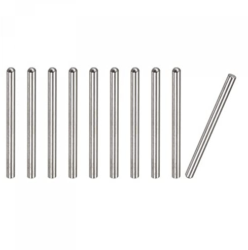 sourcing map 4x50mm Goujons Goupilles, 10pcs 304 Inox Acier Rond Tête Plat Chanfreiné Terminal Cheville Broche Bois Superposé Lit Étagère Chevilles Support Étagères Attacher Éléments