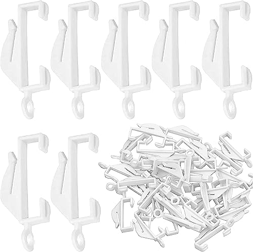 GADGET PLANET Plastic Curtain Hooks (Pack of 40) | Curtain Glider Hooks | Curtain Track Hooks | For Window Tracks, Showers & Doors | Strong, Sturdy and Smooth Sliding.