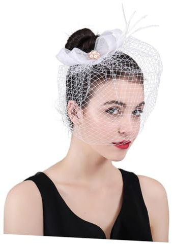 Beavorty 1stück Hochzeits-netz-kopfschmuck Mit Schleife Elegantes Haarschmuck-accessoire Für Braut Foto-requisiten Und Festliche Anlässe Weißes Spitzen-design