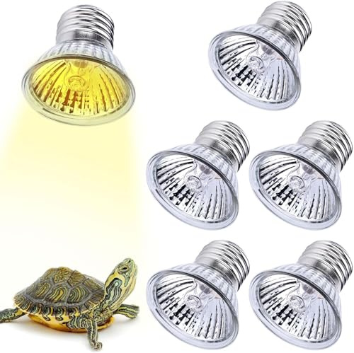 Aicharynic Sats med 6 sköldpaddsvärmelampor, E27-50W, dimbar, 220 V, UVA, UVB, terrarium, reptiler, ödlor, sköldpaddor, ormar