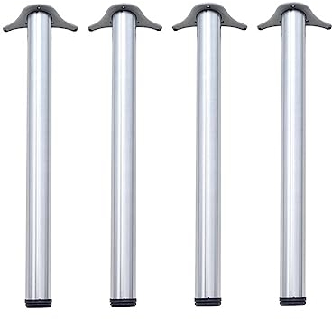 durante Tischbeine aus echtem Edelstahl 4er Set TFD23 höhenverstellbar Höhe 710 mm Durchmesser 60 mm inkl. Montagematerial Möbelfüße Tischfüße Füße für Möbel Esstische Schreibtische UVM.