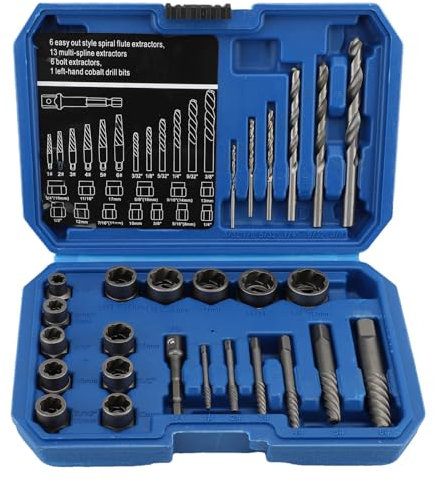 26pcs Screw Bolt Extractor Set, High Hardness Locking Wheel Nut Removal Tool, Multi-Function Broken Bolt Extractor Set for Removing Damaged, Frozen