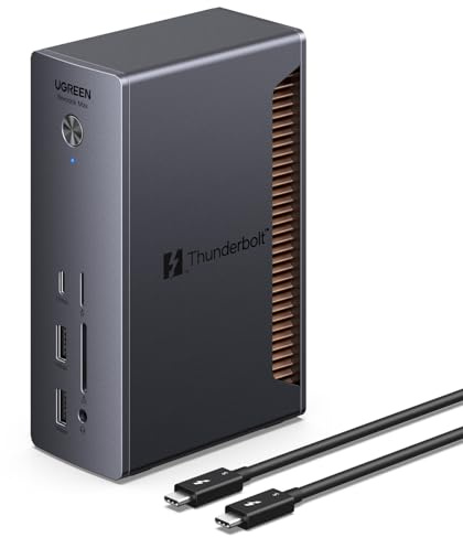 UGREEN Revodok Max 2131 Dock Thunderbolt 5 120 Gbps dubbel skärm 13-i-1 dockningsstation med flera Thunderbolt 5 Multi USB 3.2 RJ45 2.5GbE SD TF 4.0 3.5 mm Audio 140W Max Charge