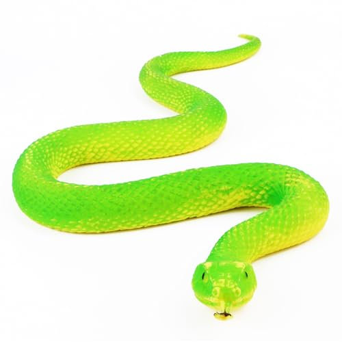 Wvu & Wvo Falso serpente giocattolo giocattolo in gomma morbida serpente da giardino serpente verde figure giocattolo antistress giocattolo Halloween scherzo puntelli di scena