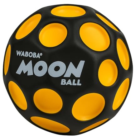 Waboba UV Moon Ball – Balle Hyper Rebondissante à Couleur Réactive aux UV – Rebondit Jusqu’à 30 m – Émet Un Son Pop à l’Impact – Jouet d’Extérieur pour Enfants, Adolescents et Adultes – Jaune et N