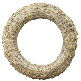 Corona de paja Ø 15 cm - 5 unidades – Forma natural de paja para coronas, decoraciones de puerta y floristería – Corona de paja hecha a mano para Navidad, Pascua y manualidades estacionales
