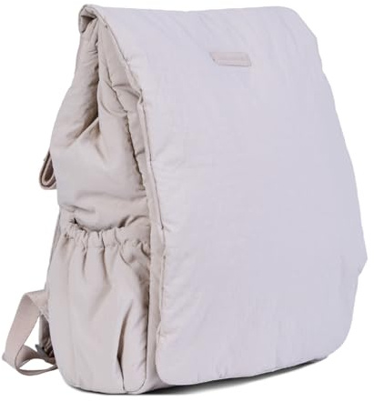 CHILDHOME, Mochila Cambiador Bebé Mellow – Colchón Cambiador Integrado, Compartimentos Organizados, Bolsillo Isotérmico, Bolsillo Para Toallitas, Ganchos Para Cochecito, Beige