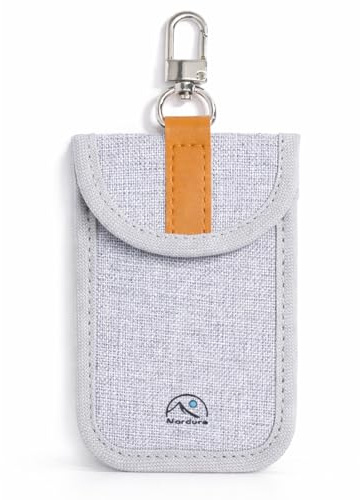 Nordura Keyless Go - Funda para llaves de coche con protección RFID antirrobo, funda de tela de lino, blindaje para llaves de coche