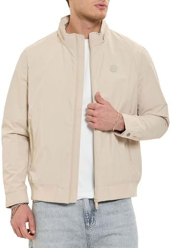 Redbridge Chaqueta de entretiempo ligera con capucha oculta en el cuello alto, informal, para primavera y otoño, gris, S