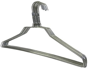 THE UM24 Confezione da 10 grucce in filo metallico in acciaio per adulti, spessore 13 gauge, colore argento zincato