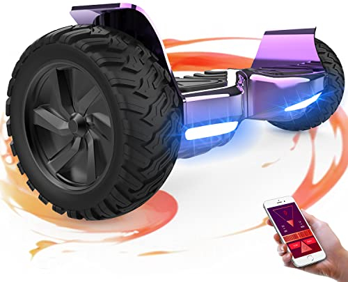 GeekMe Hoverboards Offroad 8.5 Zoll, SUV Hoverboards mit APP, Bluetooth Lautsprecher, Doppelmotor, LED Lichter, All Terrain Hoverboards für Kinder und Erwachsene