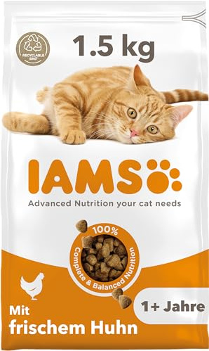IAMS Alimento seco para Gatos con Pollo Fresco, Comida Seca para Gatos Adultos de más de 1 año, 1,5 kg