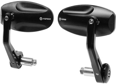 FENRIR (No EMARK Version) Motorcbike Motorcycle Bar End Mirrors Handlebar Mirror CNC Forged Aluminum Alloy Anti-glare Vibration-reducing design Curved lenses For Sport Street Cruiser Scooter