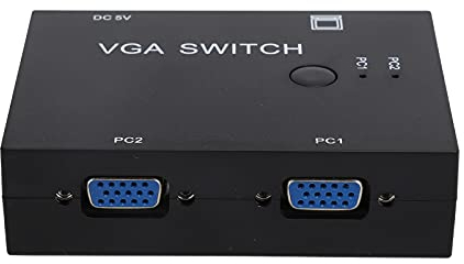 Annadue 2 Port VGA Switcher,2 in 1 Out VGA Manual Switch mit USB Kabel,2 PC zu 1 VGA Switch Box, 2 Hosts in 1 Bildschirm