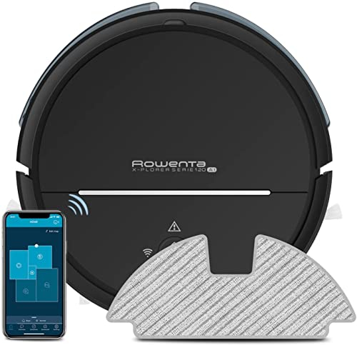 Rowenta RR7875 X-PLORER Serie 120 AI Saugroboter | Testergebnis SEHR GUT | Laser-Navigation | automatisches Reinigen | Steuerung per App | Saugen und Wischen | 120 Min. Laufzeit | 150 m² | Schwarz