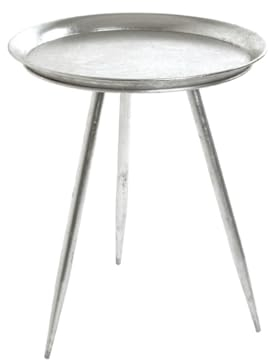 HAKU Möbel Beistelltisch Silber, Metall - Maße: H 54 cm x Ø 44 cm, Style: Modern