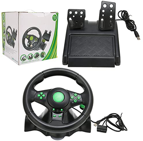 Volant de Course PC, Volant de Course USB Universel à 180 Degrés avec Pédales pour 360, pour pour, PC