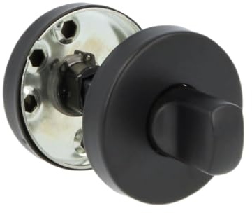 Amig - Béquille pour poignées de rosace ronde Mod. 9RX Ø53 mm, carré de 6 mm, design élégant et simple, condamnation avec système de déverrouillage extérieur en acier inoxydable noir