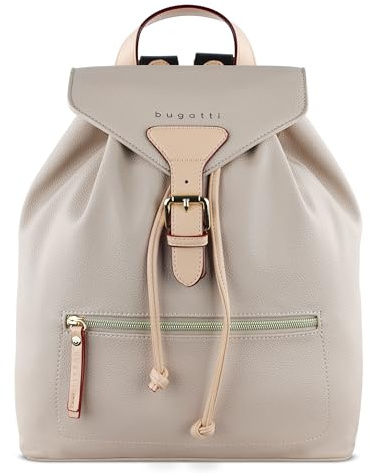 bugatti Ella kleiner eleganter Rucksack, stylischer City- und Tagesrucksack für Damen, beige