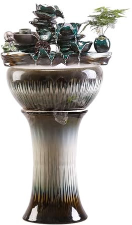 Fontaine de Jardin Nouvelle fontaine chinoise sur pied d'intérieur, fontaine autoportante avec boule de cristal et pompe, adaptée à la décoration de bureau, chambre à coucher, salon, balcon Fontaine d