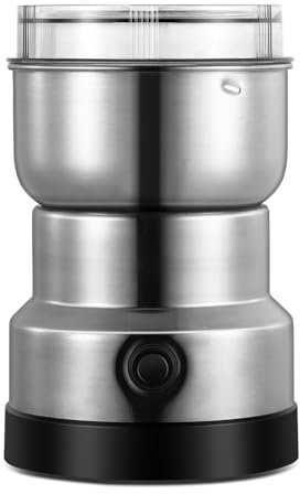 Mulino per cereali, Multifunzionale, Mulino per cereali da 150 W, Mulino in acciaio inox, piccolo contenitore in polvere di caffè, trituratore domestico per ingredienti secchi, spezie, erbe