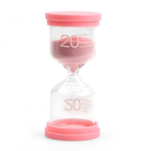 Volumoon Buntes Sanduhren für Kinder, Sanduhren Sand Timer, Glas Timer, Zähneputzen Sanduhr, für Klassenzimmer, Küche, Zuhause, Büro Dekoration(15/20/30 Minuten) (rosa 20Minuten)