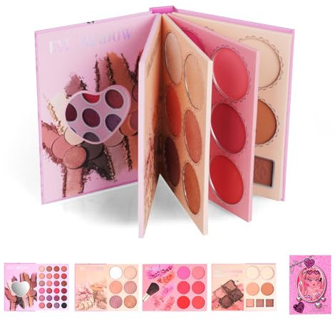 Aomig Kinderschminke Set Mädchen 43 Farben Schminkkoffer Mädchen Waschbar Schminkset Mädchen Schminke Kinder Mädchen Kindern Makeup Set Festival Geschenke Make Up Spielzeug für 4 5 6 7 8 9 10 11 Jahre