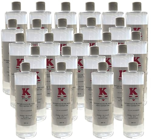 24 Gel KRAPE hidro-alcohólico desinfectante antiséptico de manos 500ml