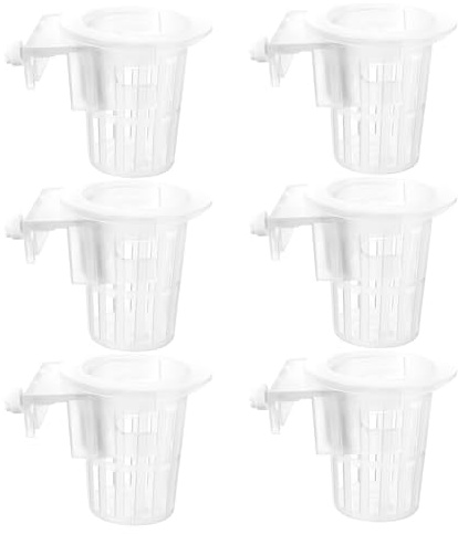 Lurrose Lot de 6 Paniers Hydroponiques pour Plantes Aquatiques Supports Muraux en Plastique Pots Respirants pour Aquarium Culture et Décoration Aquascaping Adaptés Bassin et Aquarium