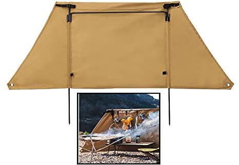 Lona beige para camping, cortavientos, protección contra el viento para playa, barbacoa, jardín, privacidad, 72 x 182 cm, perfecto para picnics y parrillas de carbón