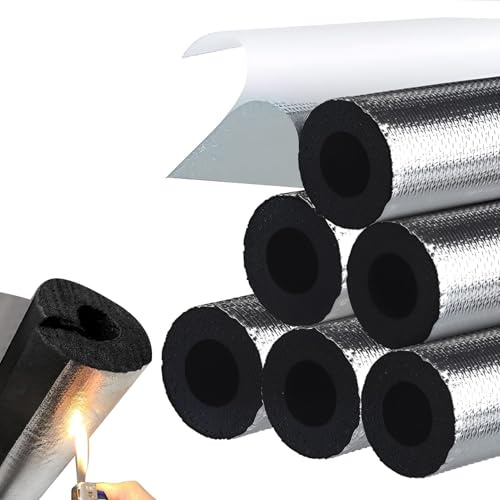 RZUMXOPY Isolante per Tubature in Resistente All'umidità Tubo Isolante in Schiuma Tubi in Schiuma Tubo Isolante Antigelo per Esterni Isolante Tubi Condizionatore (ID) 16mm x (T) 10mm x (L) 0.9m