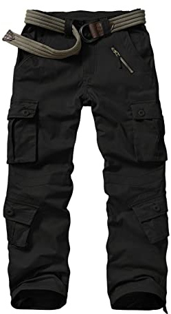 Raroauf Work Cargo Pants Womens Cotton Casual Military Combat Tactical Pants,Rip-Stop Outdoor Hiking Trousers Black US 2