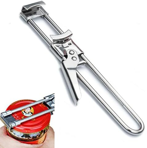 Master Jar & Bottle Opener, Adjustable Multifunctional Stainless Steel Can Opener and Jar Lid Gripper, Manual, Kitchen Accessories (Silver)