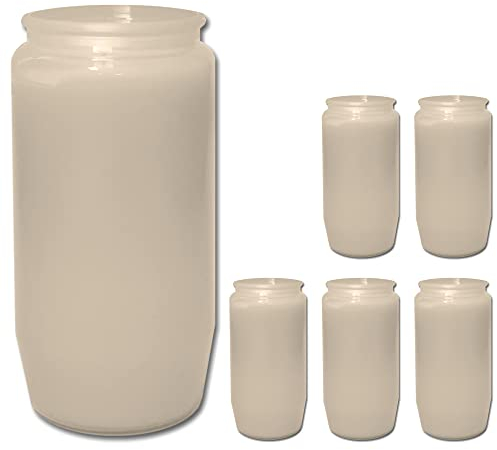 hibuy Lot de 6 bougies funéraires n° 7/14 x 6 cm - Blanc - Lumière de composition pour lanterne funéraire