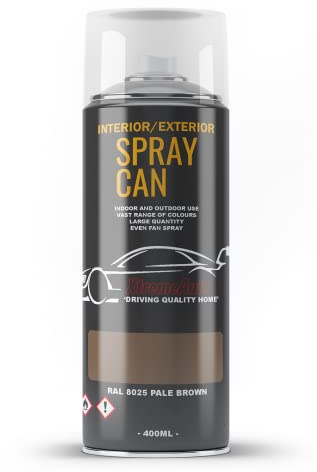 Xtremeauto Spray Paint Finish For Indoor And Outdoor Use Garden Cars Home Kitchen Bathroom Furniture Art Craft Bikes Radiators Metal Wood Plastic Glass UPVC Stone PVC RAL 8025 Pale brown